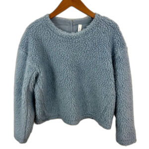 Lululemon Light Blue Wool Whenever Crew Fluffy Sweater Size 6